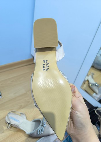 Bej Tokalı Stiletto Topuklu Ayakkabı - Görsel 6