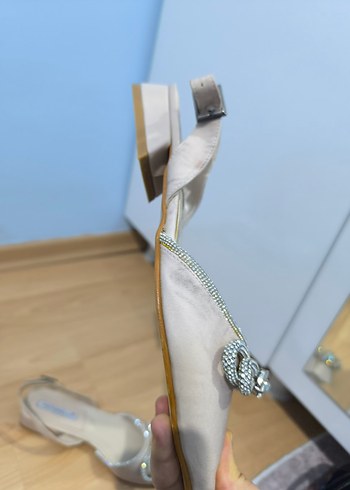 Bej Tokalı Stiletto Topuklu Ayakkabı - Görsel 4