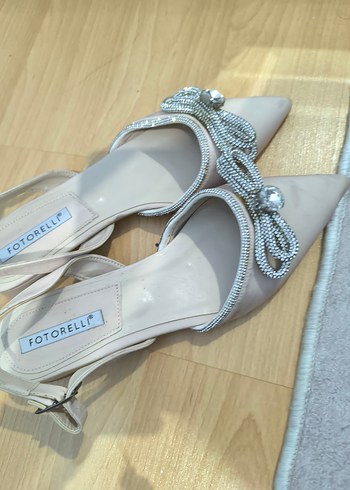 Bej Tokalı Stiletto Topuklu Ayakkabı - Görsel 2