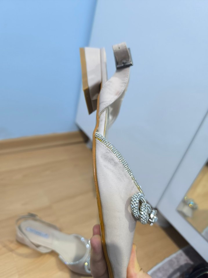 Bej Tokalı Stiletto Topuklu Ayakkabı - Görsel 4