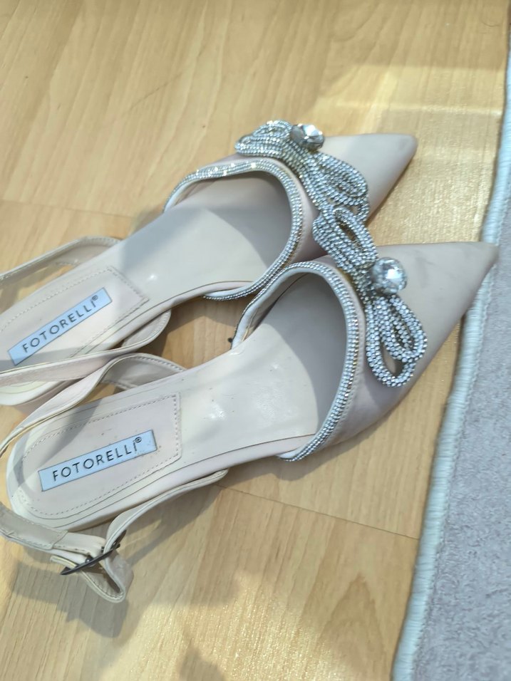 Bej Tokalı Stiletto Topuklu Ayakkabı - Görsel 2