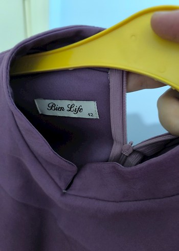 Uzun Kol Drapeli Mor Abiye Elbise - Görsel 13