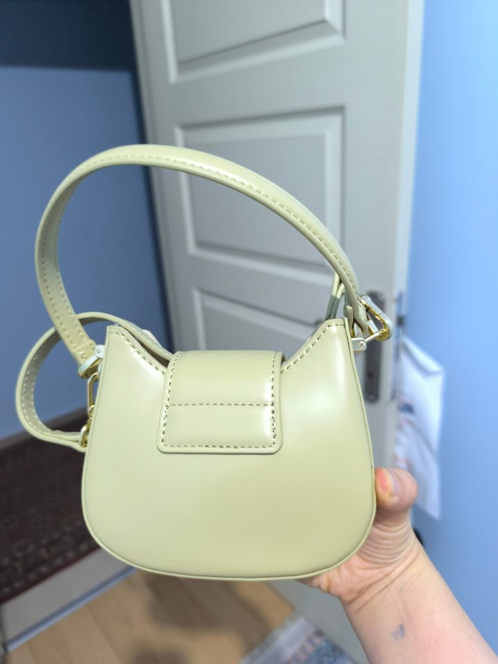 Levidor Bej Baskılı Deri Kadın El Çantası - Görsel 4