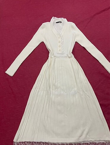 Beyaz Vintage Elbise