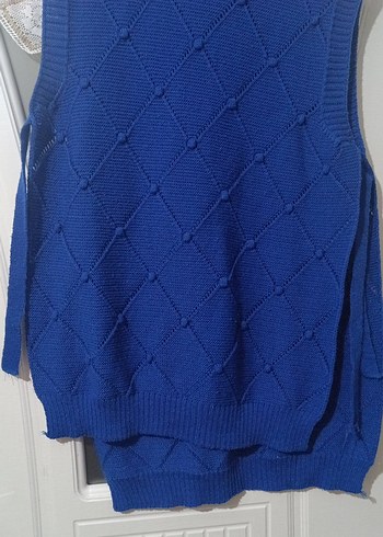 Kadın Mavi Triko Süveter - Görsel 3