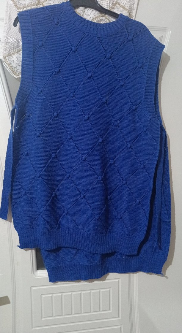 Kadın Mavi Triko Süveter - Görsel 2