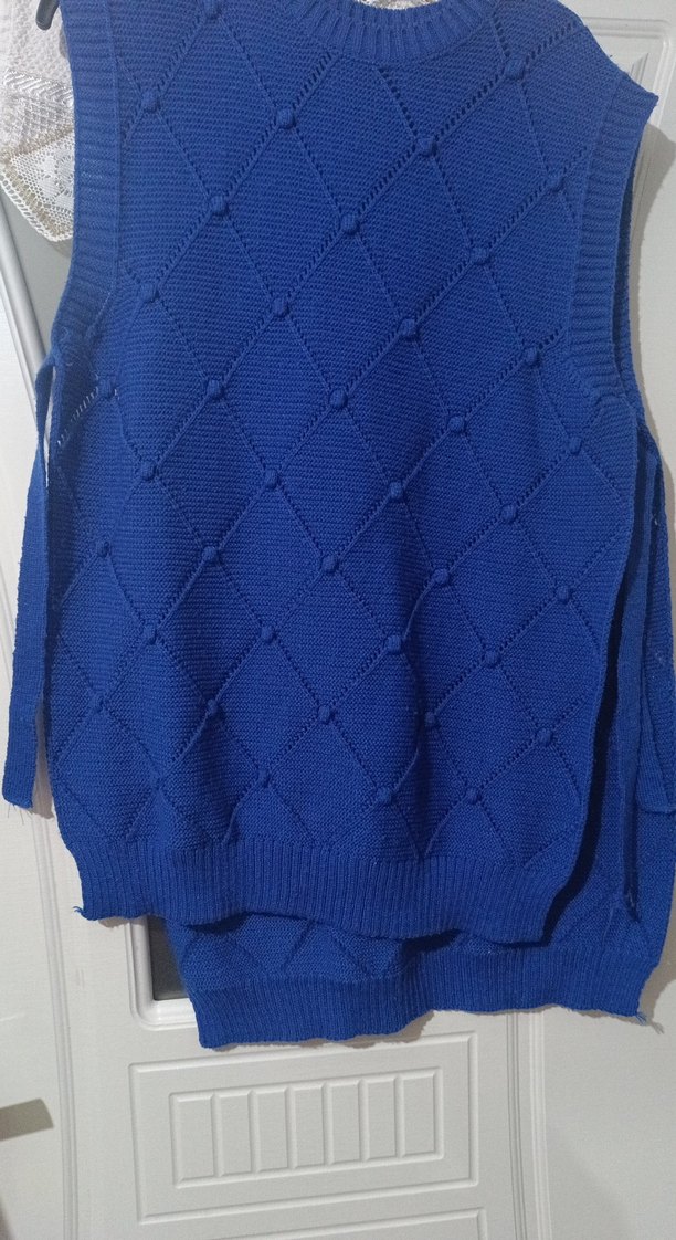 Kadın Mavi Triko Süveter - Görsel 3
