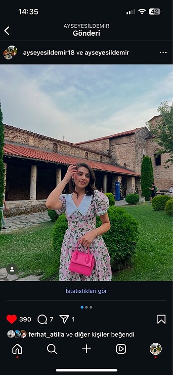 Trendyol & Milla Bebe yakalı çiçekli balon elbise