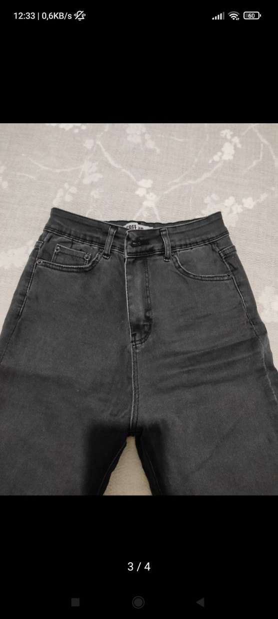 Siyah Regular Fit Midi Kadın Kot Pantolon - Görsel 3