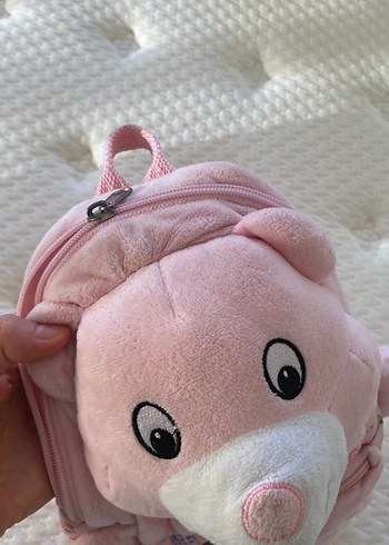 Pembe Peluş Ayıcık Desenli Çocuk Sırt Çantası - Görsel 2