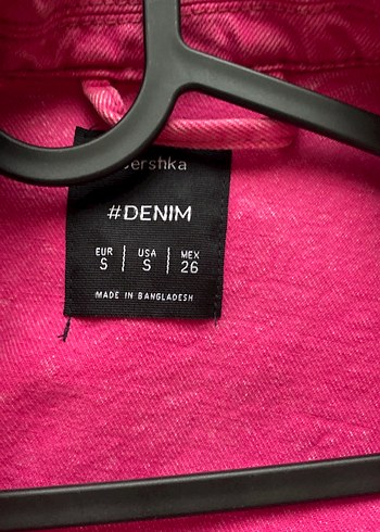 Pembe Düğmeli Kadın Denim Ceket - Görsel 4