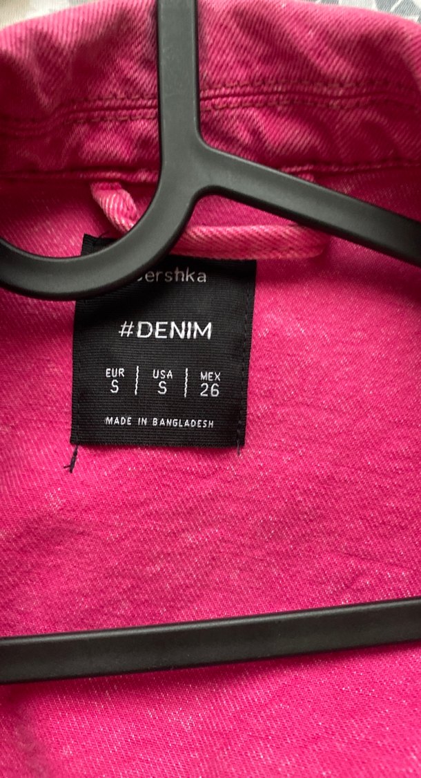 Pembe Düğmeli Kadın Denim Ceket - Görsel 4