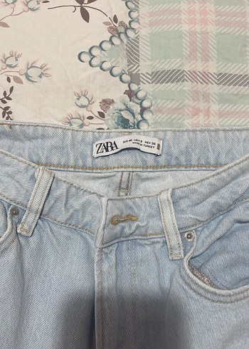 Bej Renkli Kadın Denim Bol Kesim Pantolon - Görsel 2