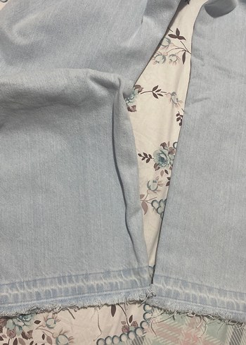 Bej Renkli Kadın Denim Bol Kesim Pantolon - Görsel 6