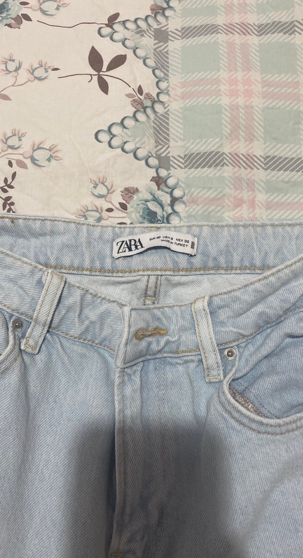 Bej Renkli Kadın Denim Bol Kesim Pantolon - Görsel 2