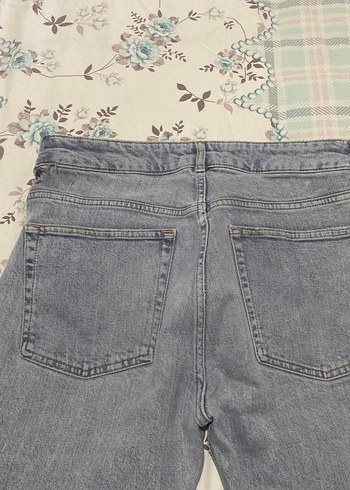 Gri Bol Kesim Midi Boy Kadın Kot Pantolon - Görsel 5