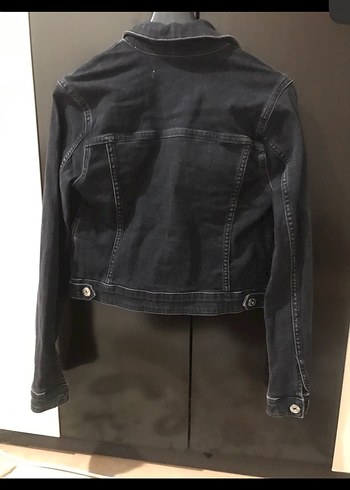 Kadın Siyah Düğmeli Denim Ceket - Görsel 2