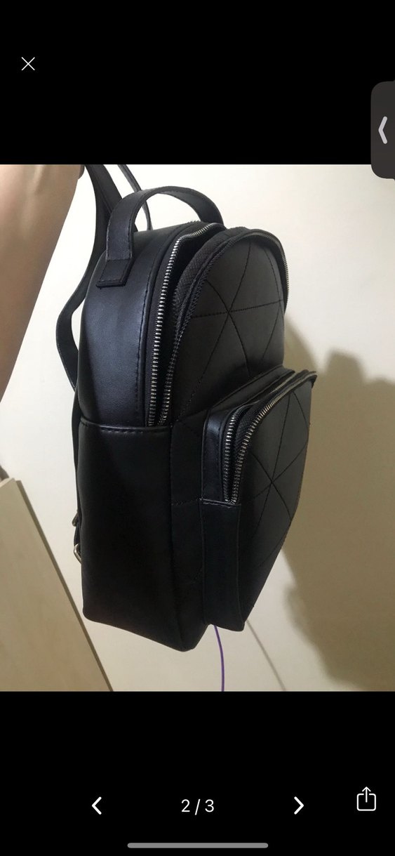 Siyah Deri Kadın Sırt Çantası - Görsel 2