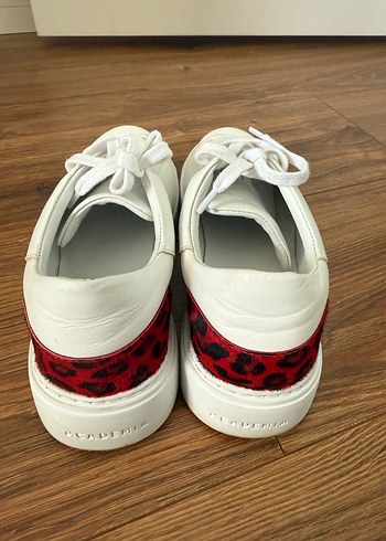 36,5 Beden beyaz Renk Academia Beyaz Platform Topuklu Yılan Desenli Bağcıklı Sneakers