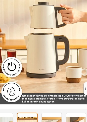 Beyaz ve Gri Otomatik Kapanan Çay Makinesi