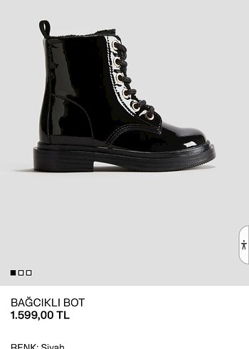 Parlak Siyah Kız Çocuk Bot - Görsel 5