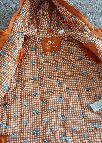 zara Turuncu Fermuarlı kız Çocuk Yağmurluk - Görsel 4
