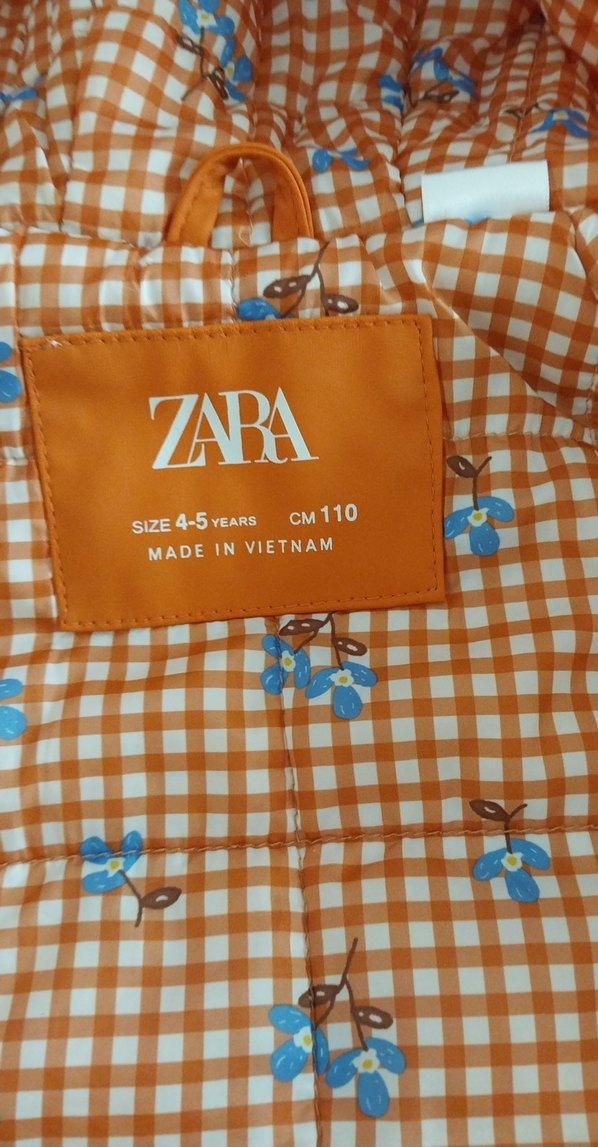 zara Turuncu Fermuarlı kız Çocuk Yağmurluk - Görsel 5