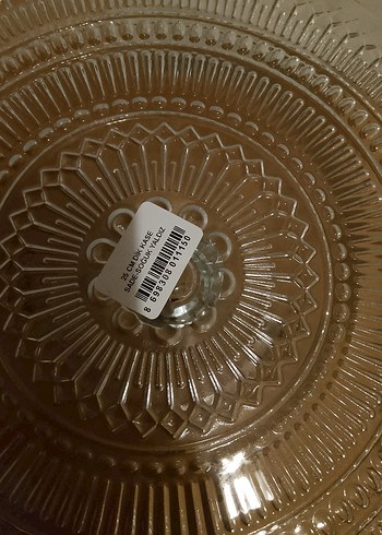 Altın Kenarlı Modern Klasik Cam Ayaklı Tabak - Görsel 4