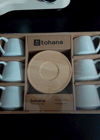 Beyaz Seramik 6'lı Kahve Fincanı Seti - Görsel 2