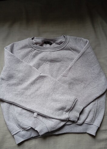 açık gri crop sweatshirt 