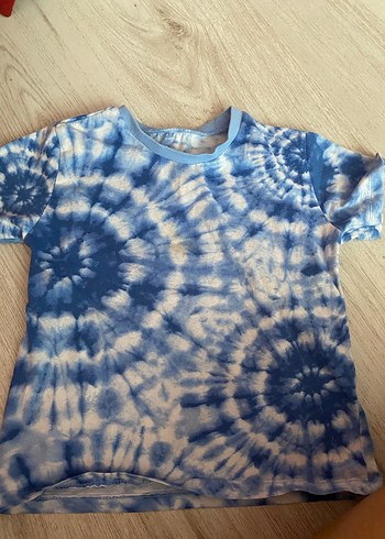 Mavi Batik Desenli Erkek çocukTişört