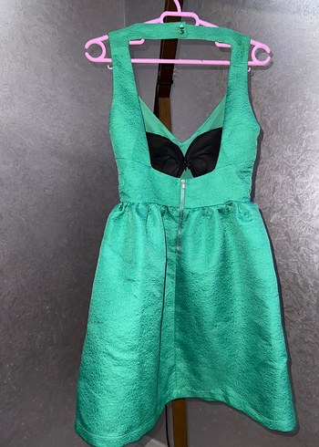 Yeşil Askılı gece Elbisesi - Görsel 5