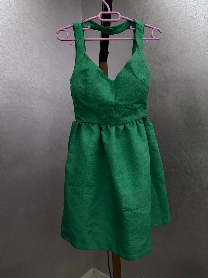 Yeşil Askılı gece Elbisesi - Görsel 2