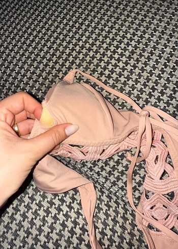 m Beden H&M Dantel Detaylı Bej Bohem Bikini