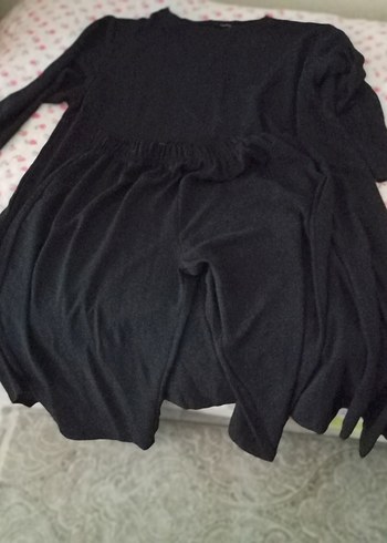 Siyah Midi Uzun Kollu Salaş Kadın Elbise - Görsel 7