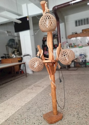 Bej 3'lü Hasır Lambader - Görsel 2