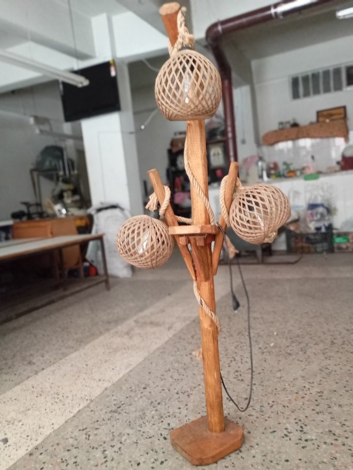 Bej 3'lü Hasır Lambader - Görsel 2