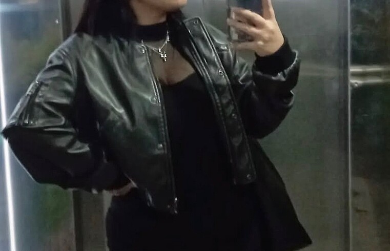 Bershka Bershka distressed suni deri bomber ceket