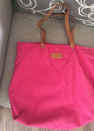 Pembe renk Bez Mango Çanta