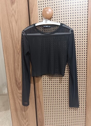 Crop üstü transparan bluz