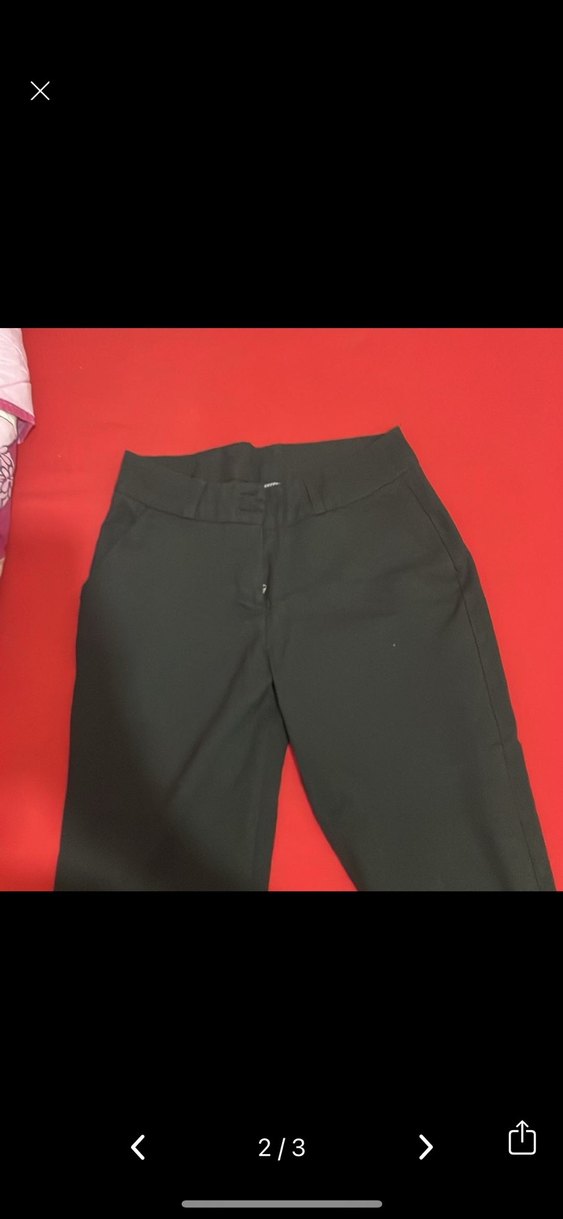 Siyah Midi Kadın Kumaş Pantolon - Görsel 2