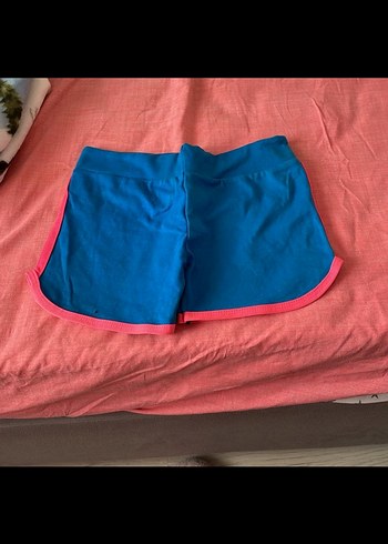 Düğmeli Mavi ve Pembe Kız Şortu - Görsel 2