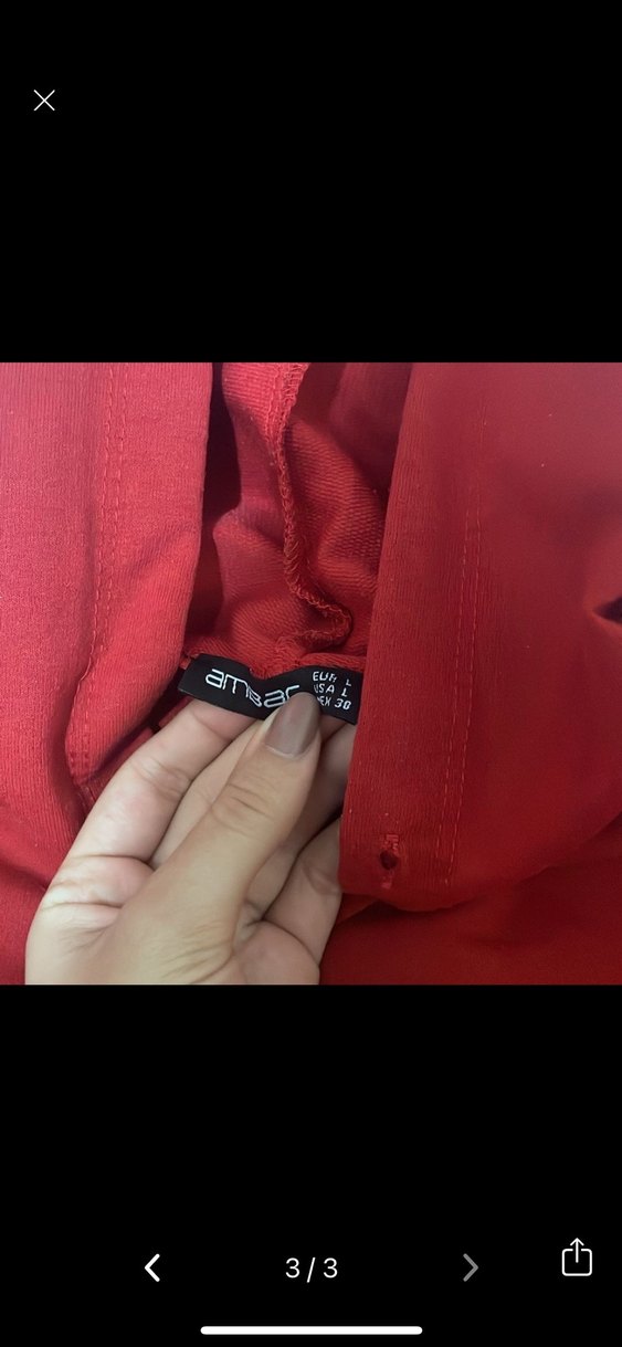 Kırmızı Yüksek Yakalı Kadın Sweatshirt - Görsel 2