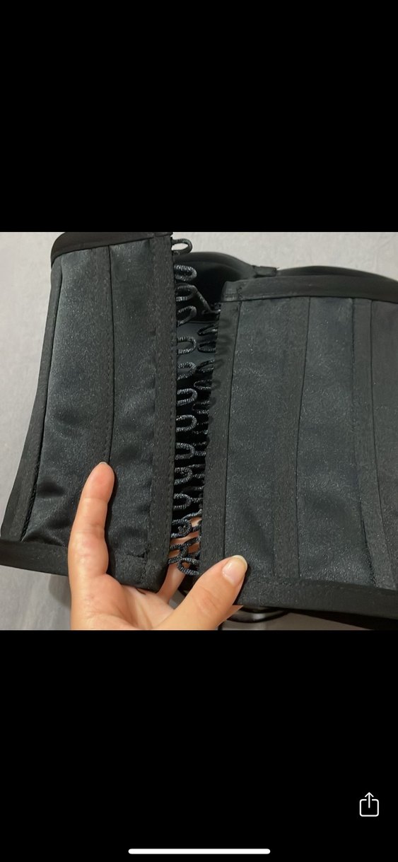 Siyah Korse Straplez Mini Bustiyer - Görsel 3