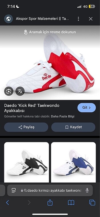 Daedo Kırmızı Taekwondo Ayakkabısı