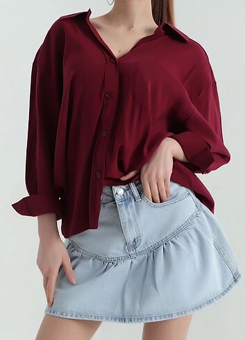 Zara Bordo modal gömlek