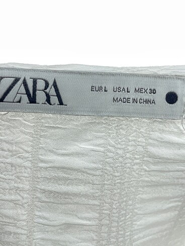 l Beden beyaz Renk Zara Kısa Elbise %70 İndirimli.
