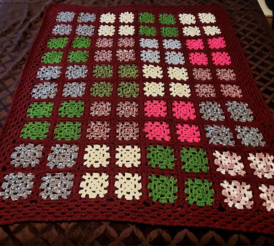 Renkli Desenli El Örgüsü Battaniye - Görsel 3