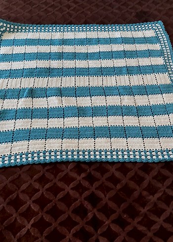 Kareli Örgü Bebek Battaniyesi - Görsel 2