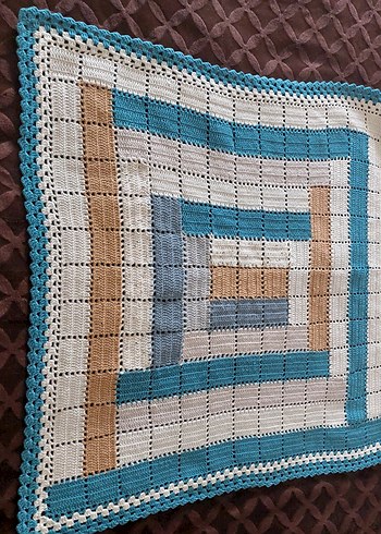 Çok Renkli Örgü Bebek Battaniyesi - Görsel 2